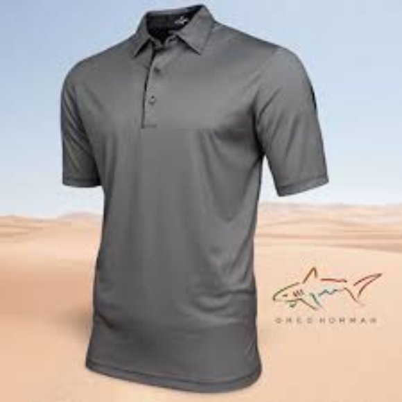 Greg Norman Signature Series Mens Golf Polo Performance Play Dry Gray NWT - Picture 1 of 2